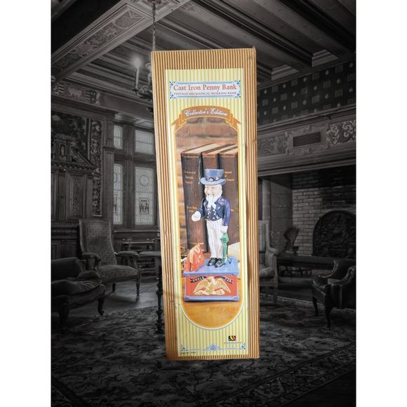 Vintage Cast Iron Penny Bank Vintgage Mechanical Working Uncle Sam Bank - Picture 7 of 10